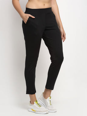 Women Black Solid Lower