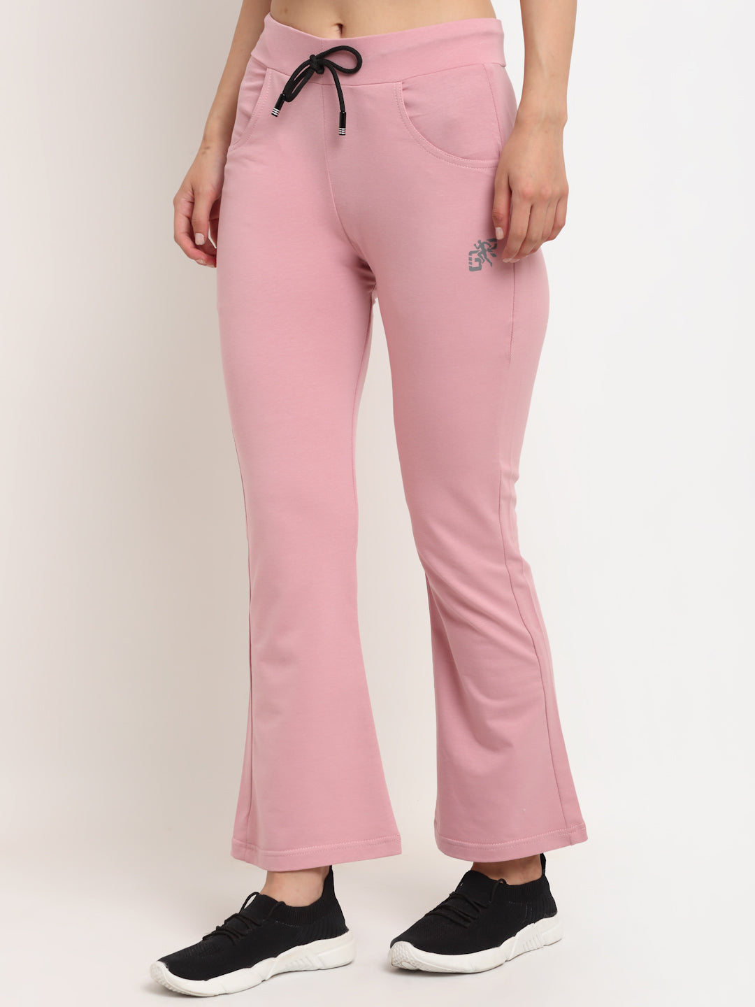 Women Pink Solid Cotton Blend Lower