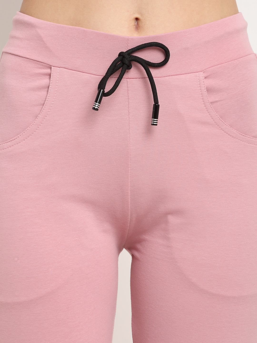 Women Pink Solid Cotton Blend Lower