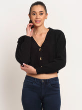 Women Black V-Neck 