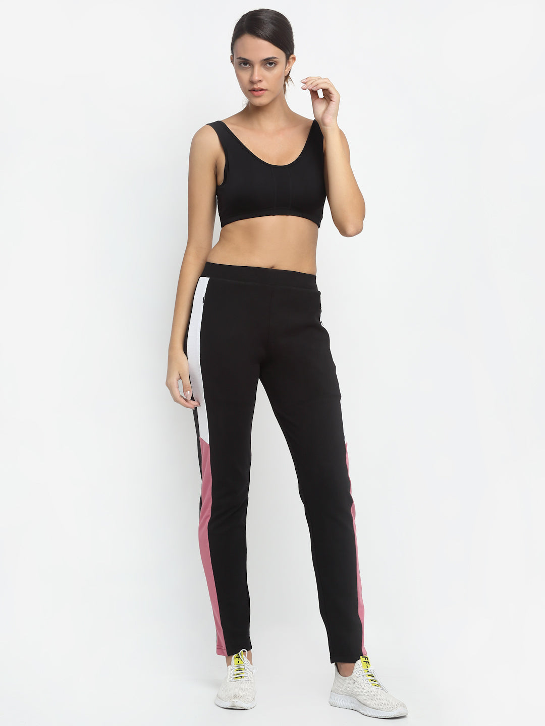 Women Black Solid Lower