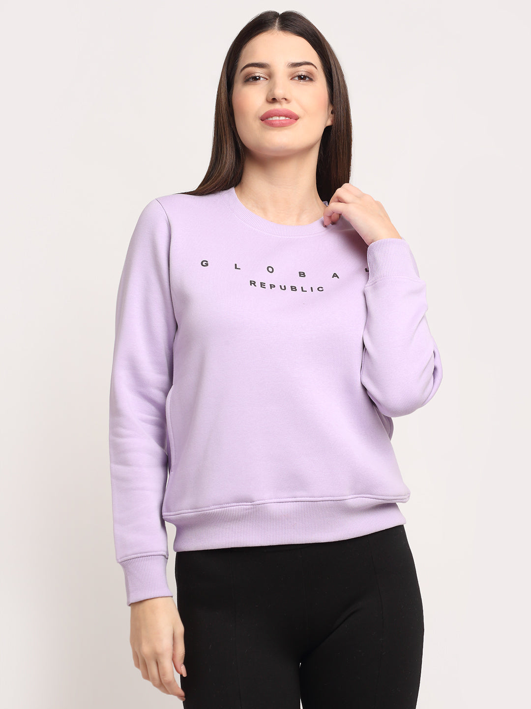 Women Purple Hosiery Solid Sweatshirt