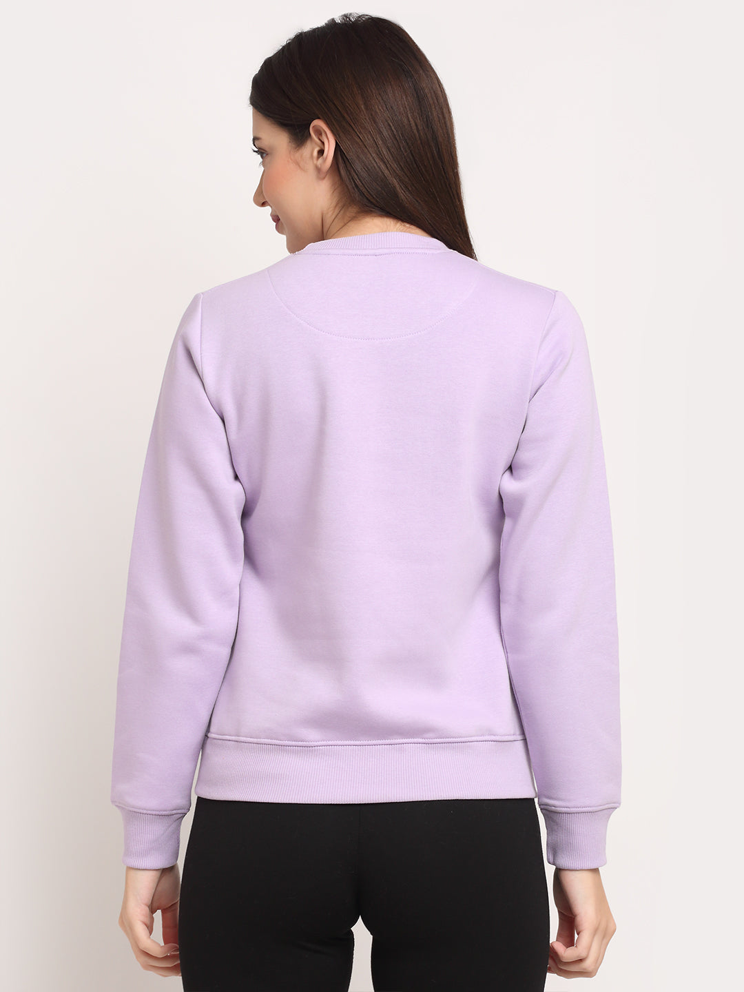 Women Purple Hosiery Solid Sweatshirt