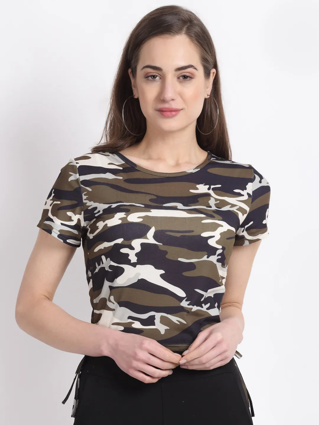 Women Slim-Fit Printed Cotton Top