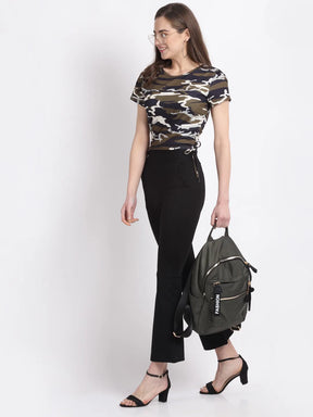 Women Camouflage Print Regular Fit Top