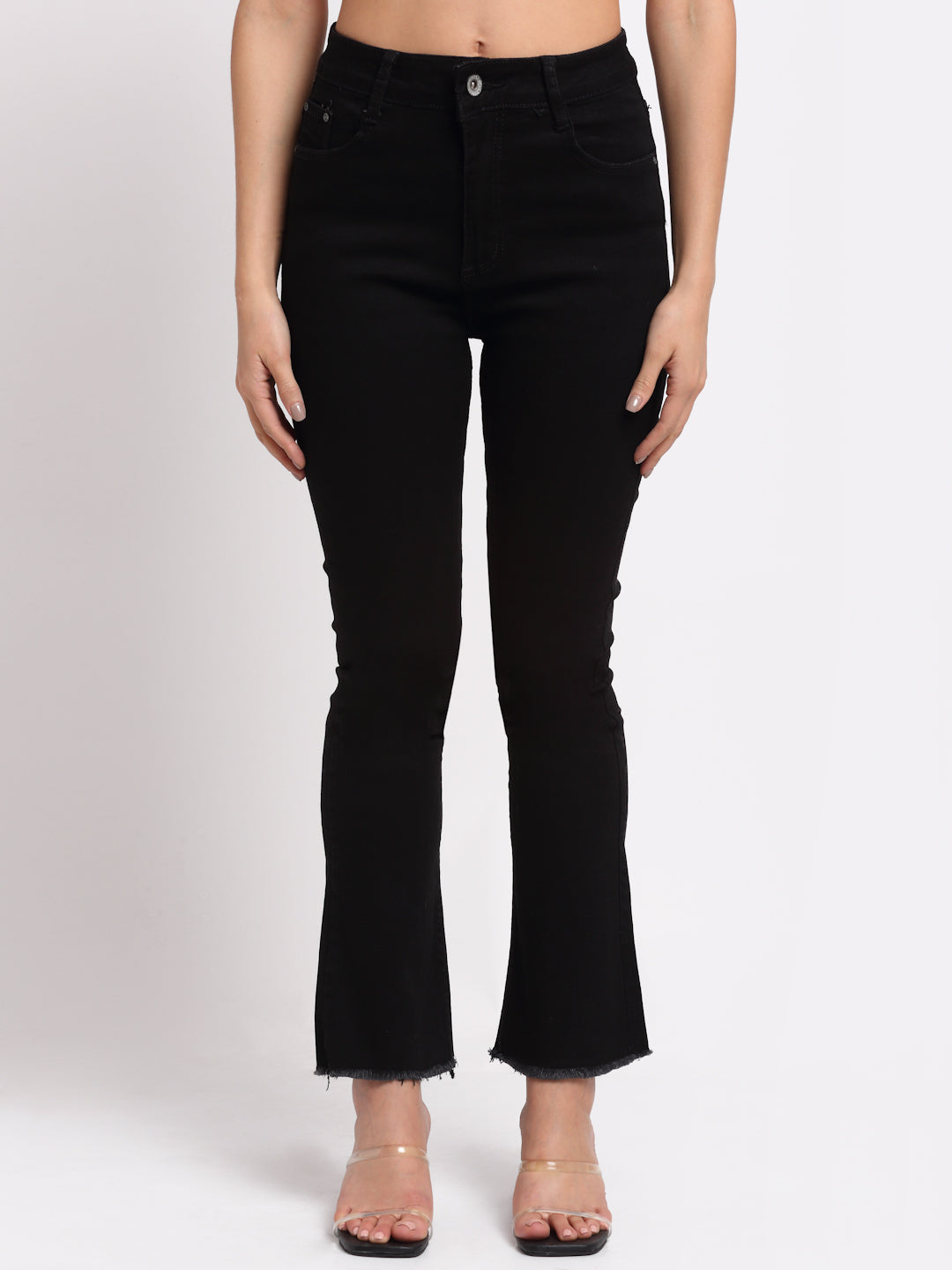 women black denim solid jeans