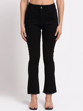 women black denim solid jeans