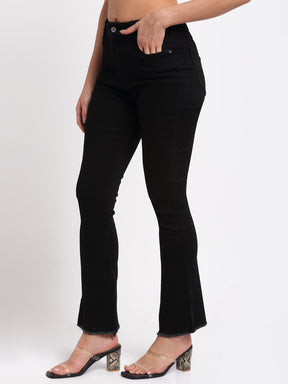 women black denim solid jeans