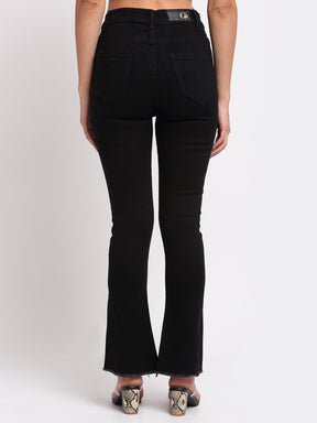 women black denim solid jeans