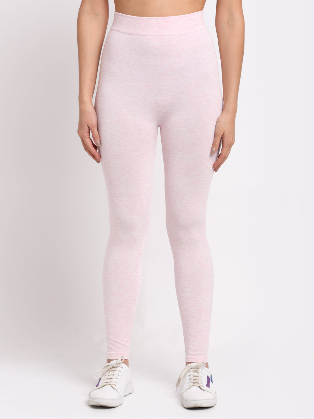 Women Pink Solid Legging