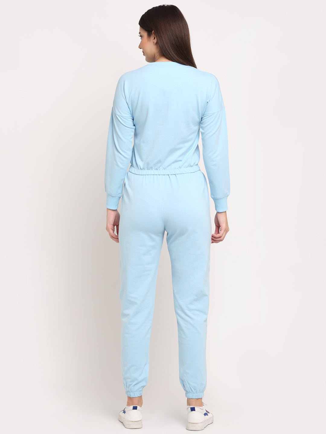 Sky Blue Typography Hosiery Tracksuit - Global Republic