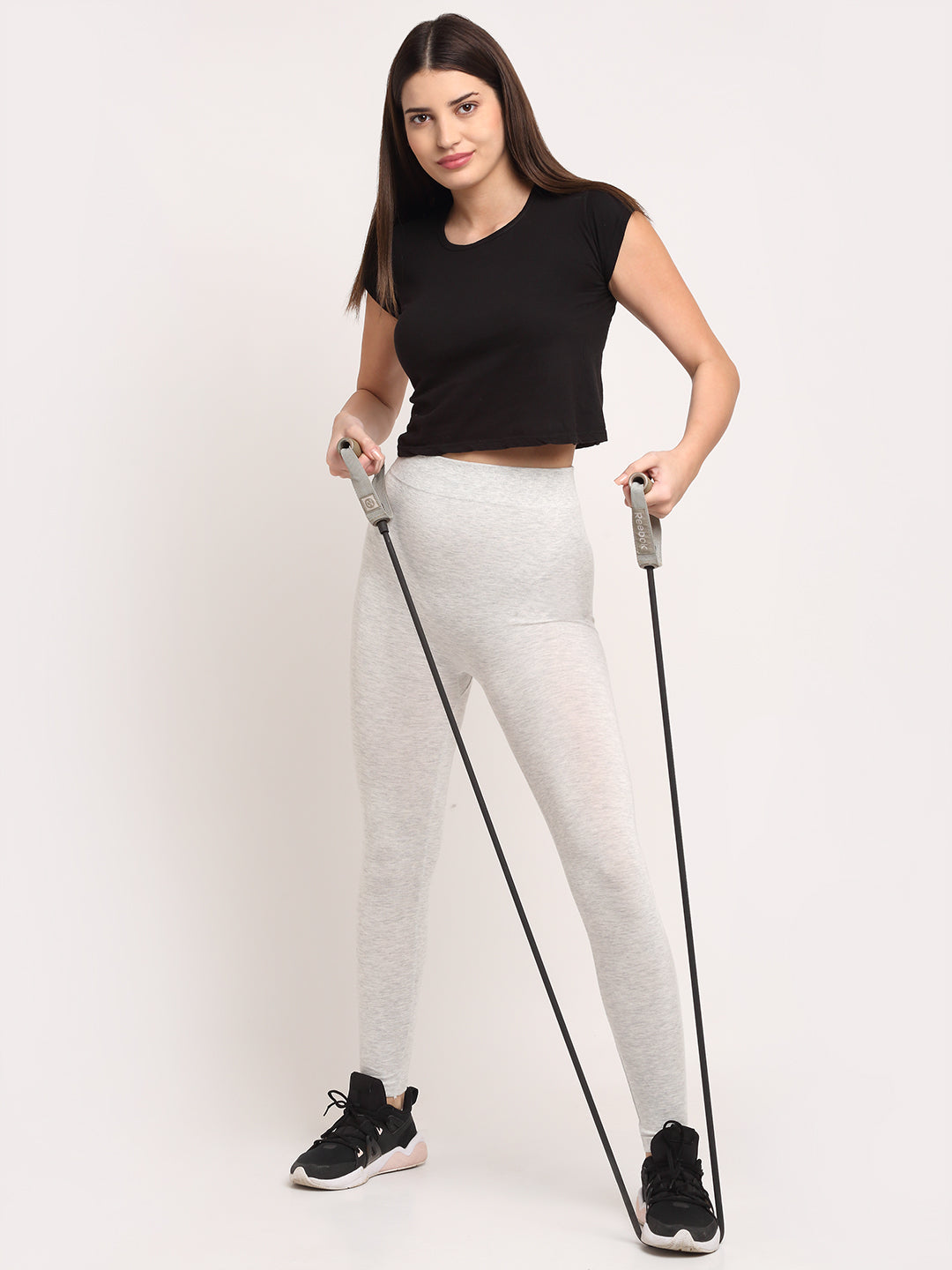 Women Grey Solid Legging