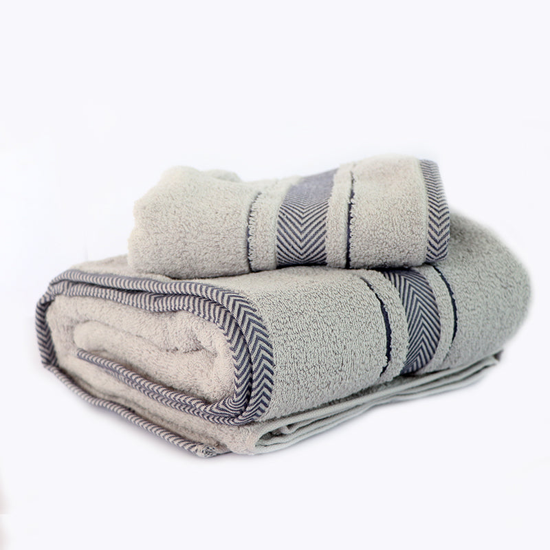 Grey Super Absorbent Solid Bath Towel (70X140,35X76)