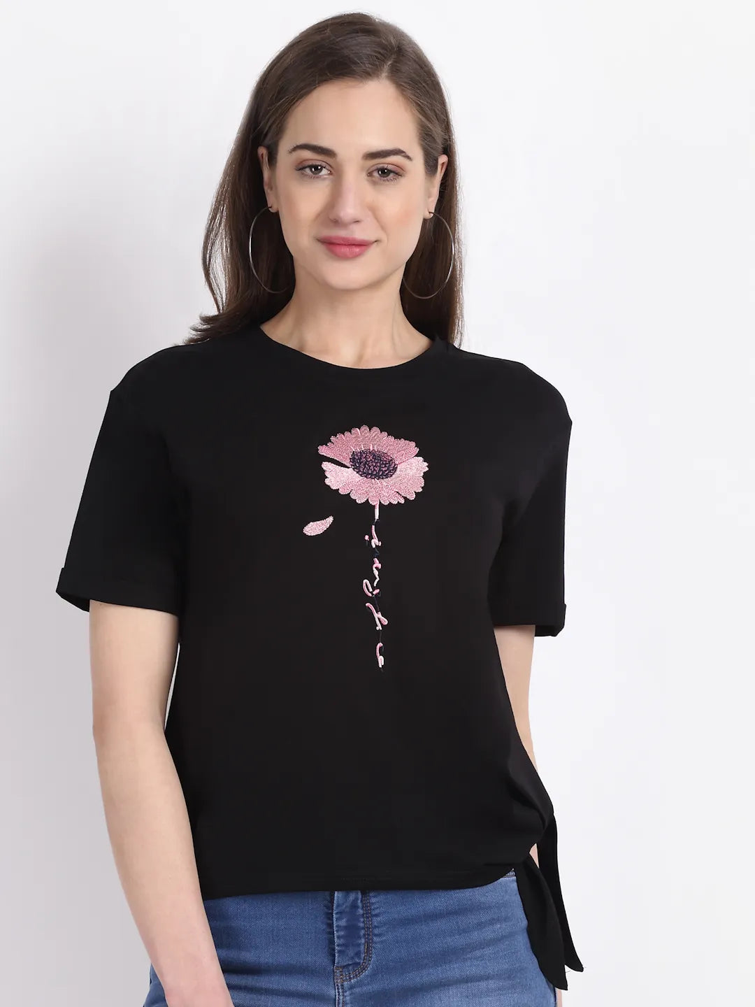 Hoisery Black Scraf Top - Global Republic