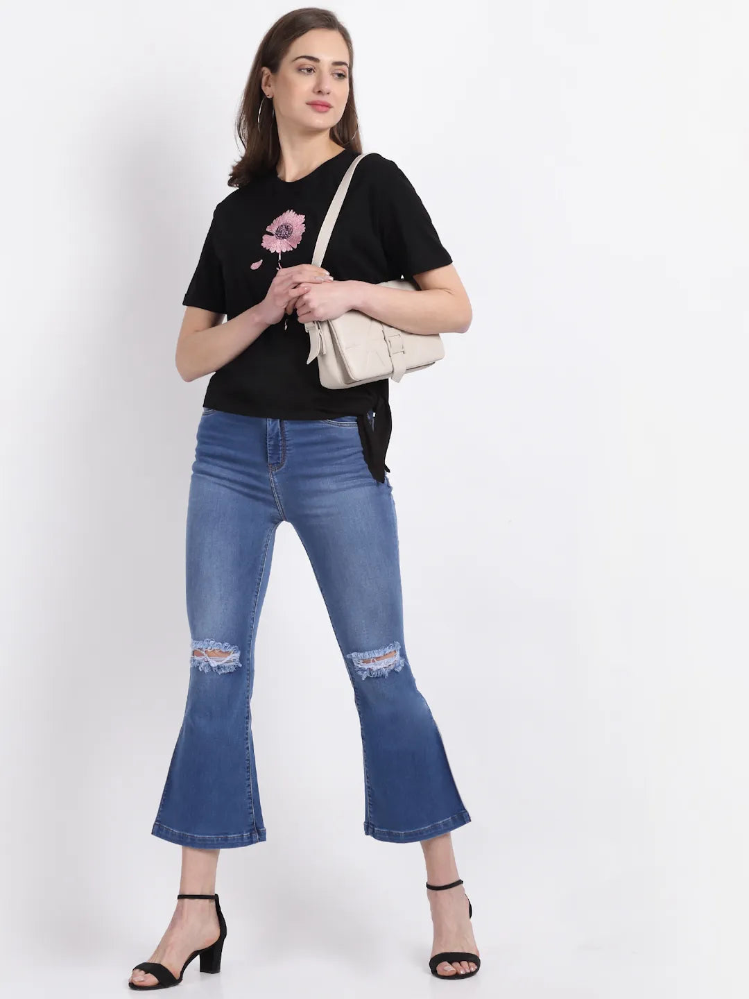 Hoisery Black Scraf Top - Global Republic