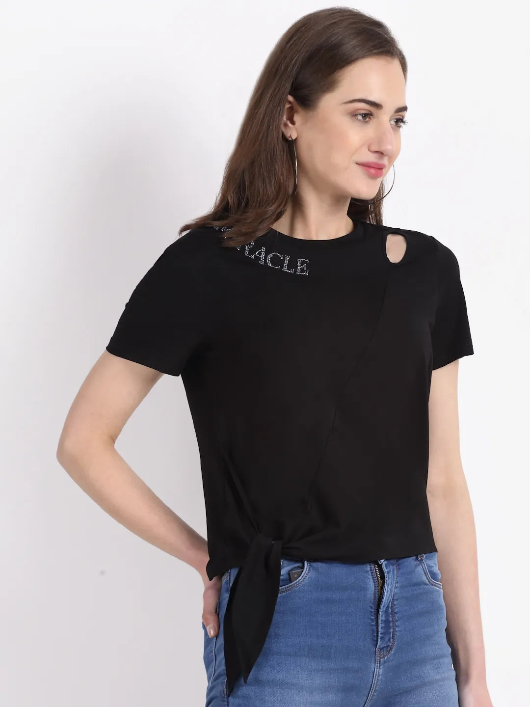 Black Hoisery Scraf Top - Global Republic