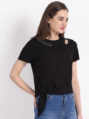 Black Hoisery Scraf Top