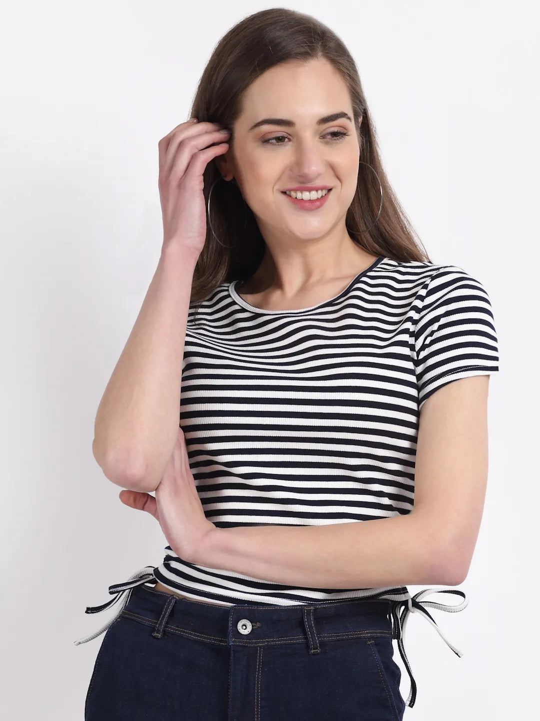 Women Slim-Fit Printed Cotton Top