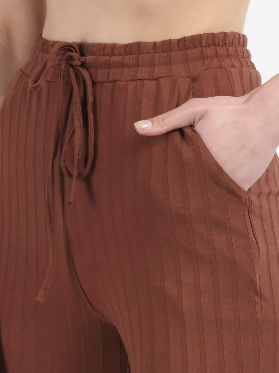 Brown Cotton Solid Nightsuit