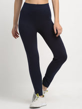 Women Navy Blue Stretchable Workout Leggings