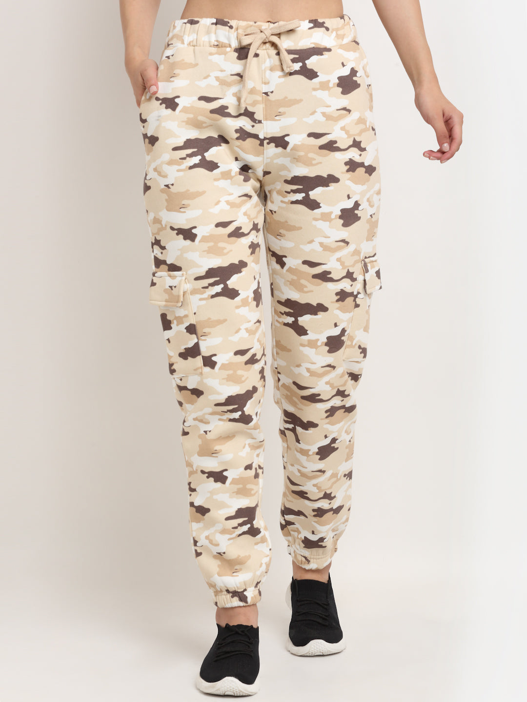 Khaki Army-Printed Hosiery Joggers