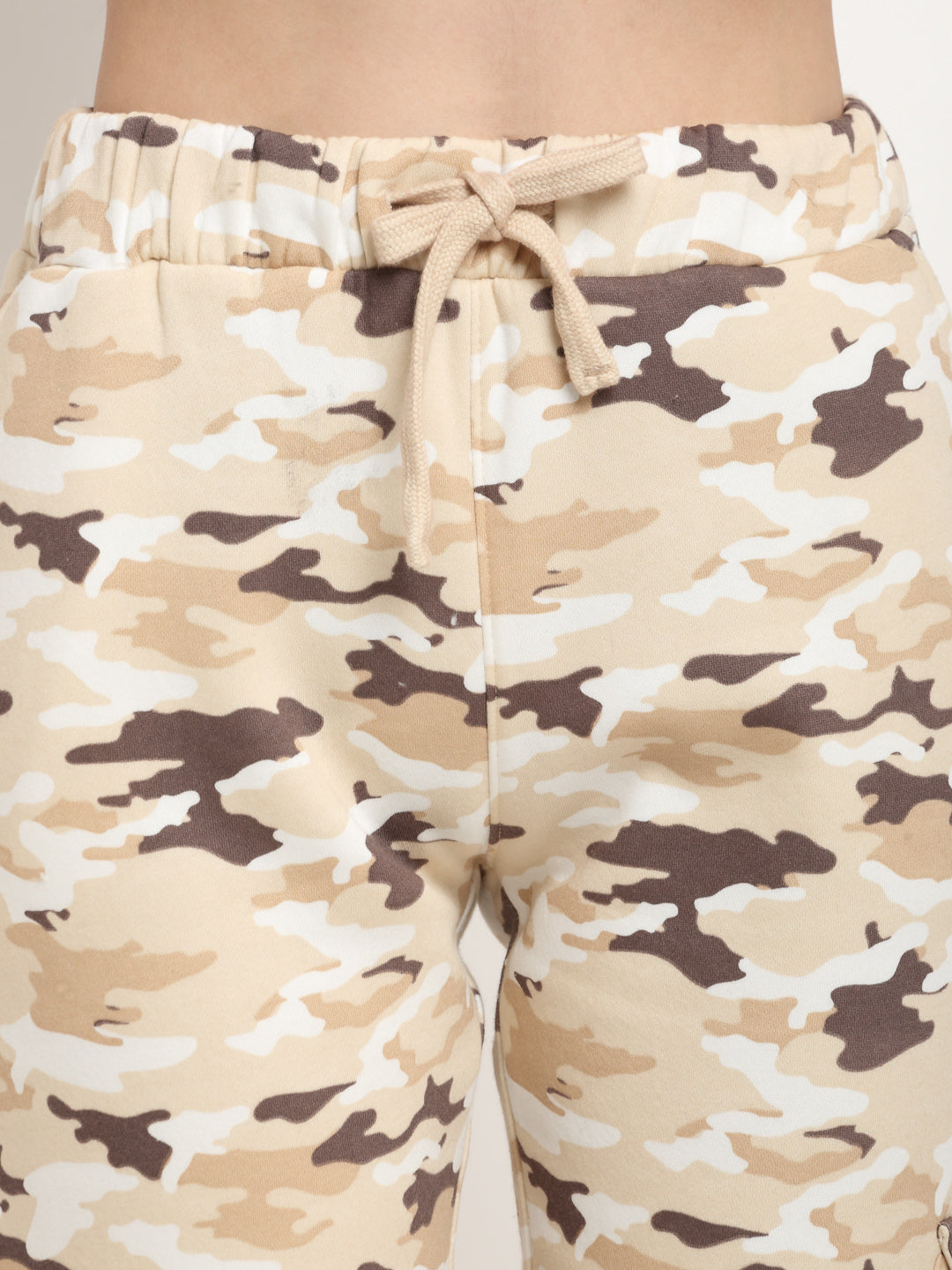 Khaki Army-Printed Hosiery Joggers