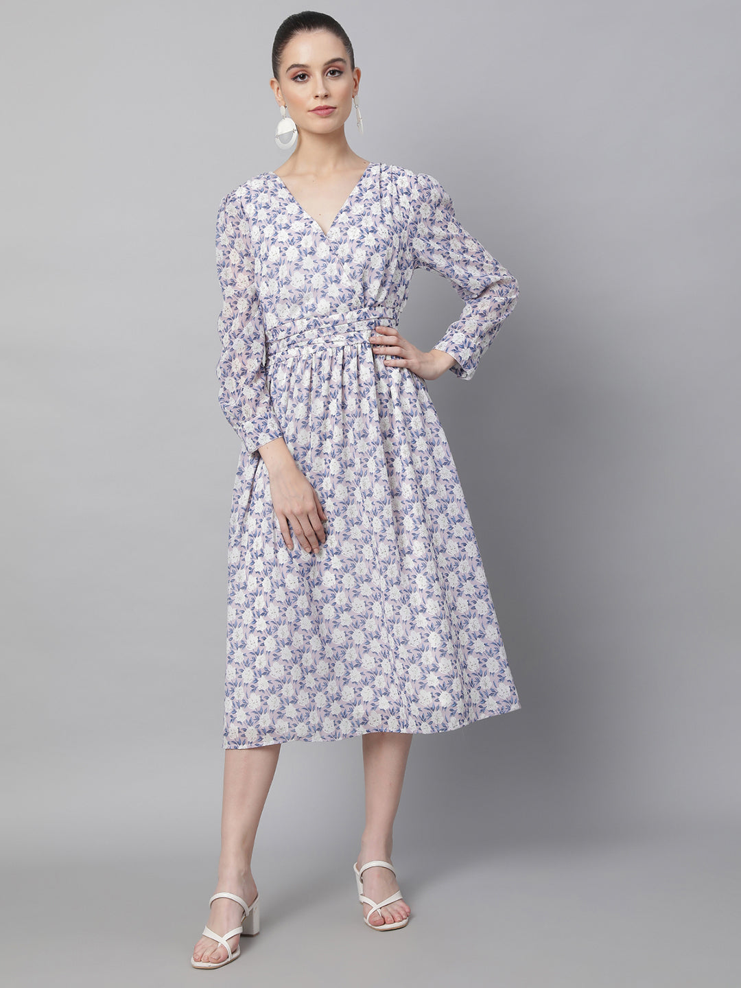 women mauve printed dress