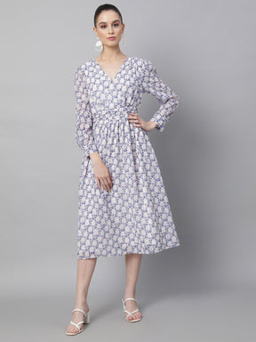 women mauve printed dress