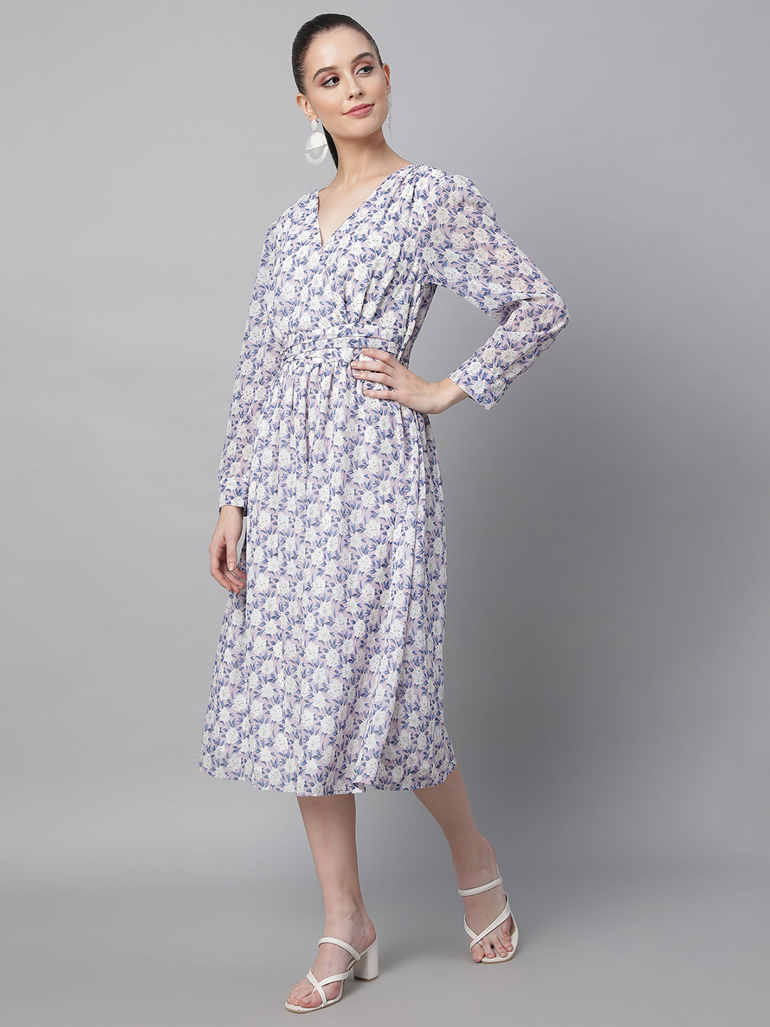 women mauve printed dress