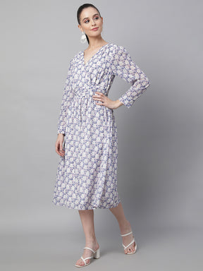 women mauve printed dress