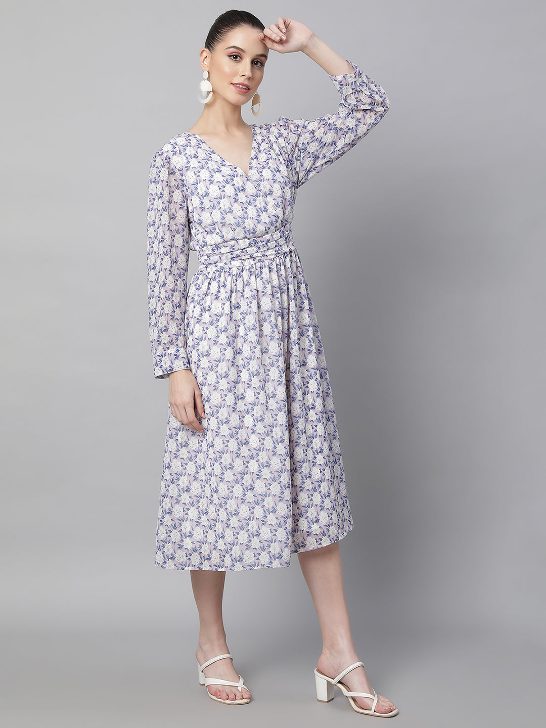 women mauve printed dress