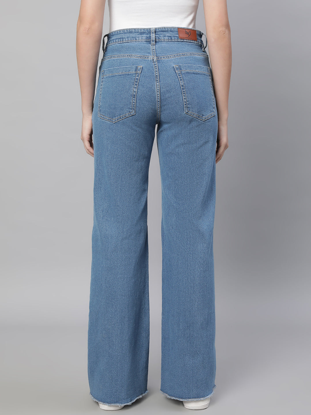 Women Blue Straight-Fit Full Length Stretchable Jeans - Global Republic