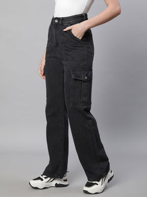 Women Iron Grey Mom-Fit Stretchable Jeans