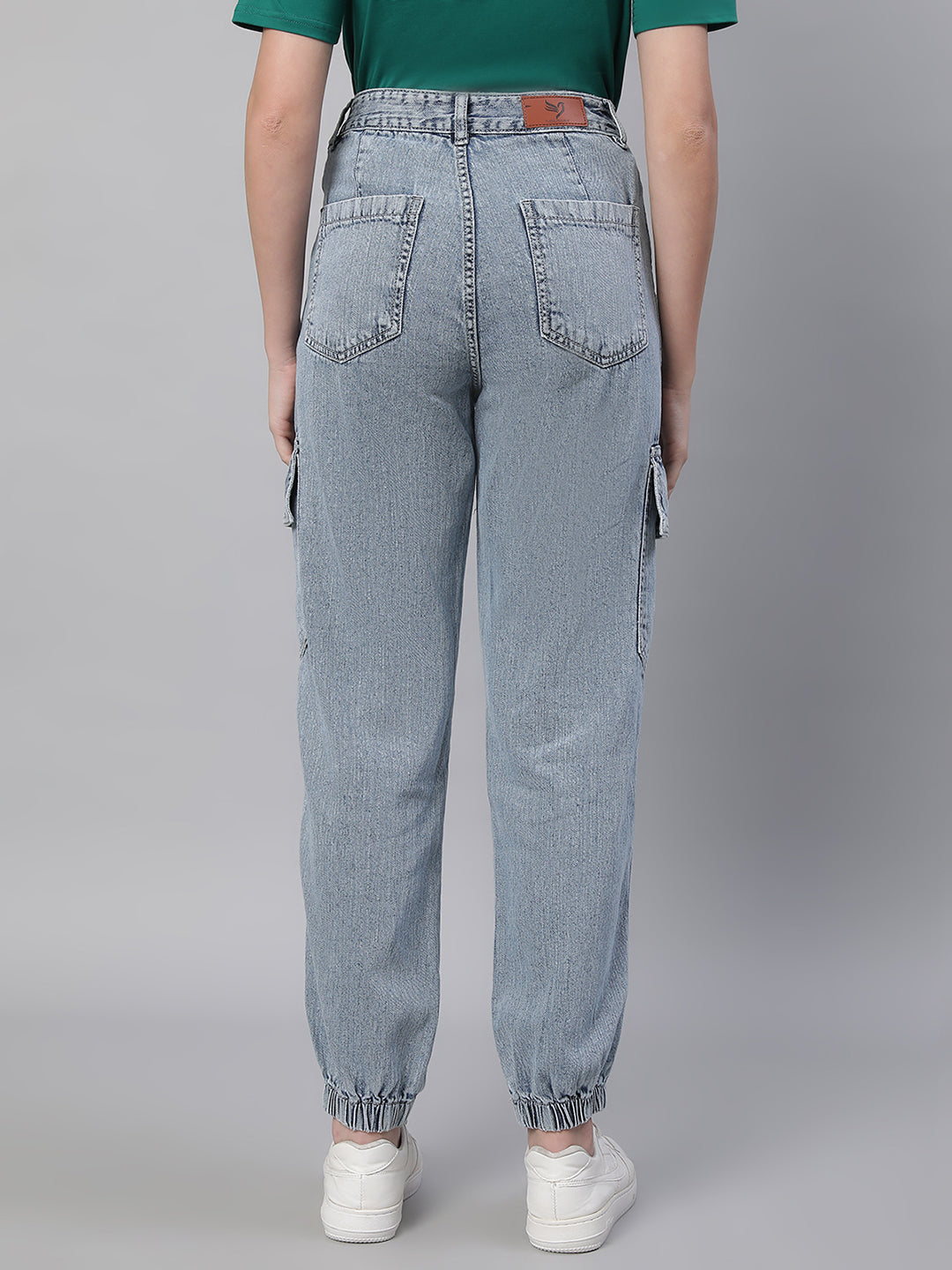 Women Light Blue Stretchable Joggers Jeans