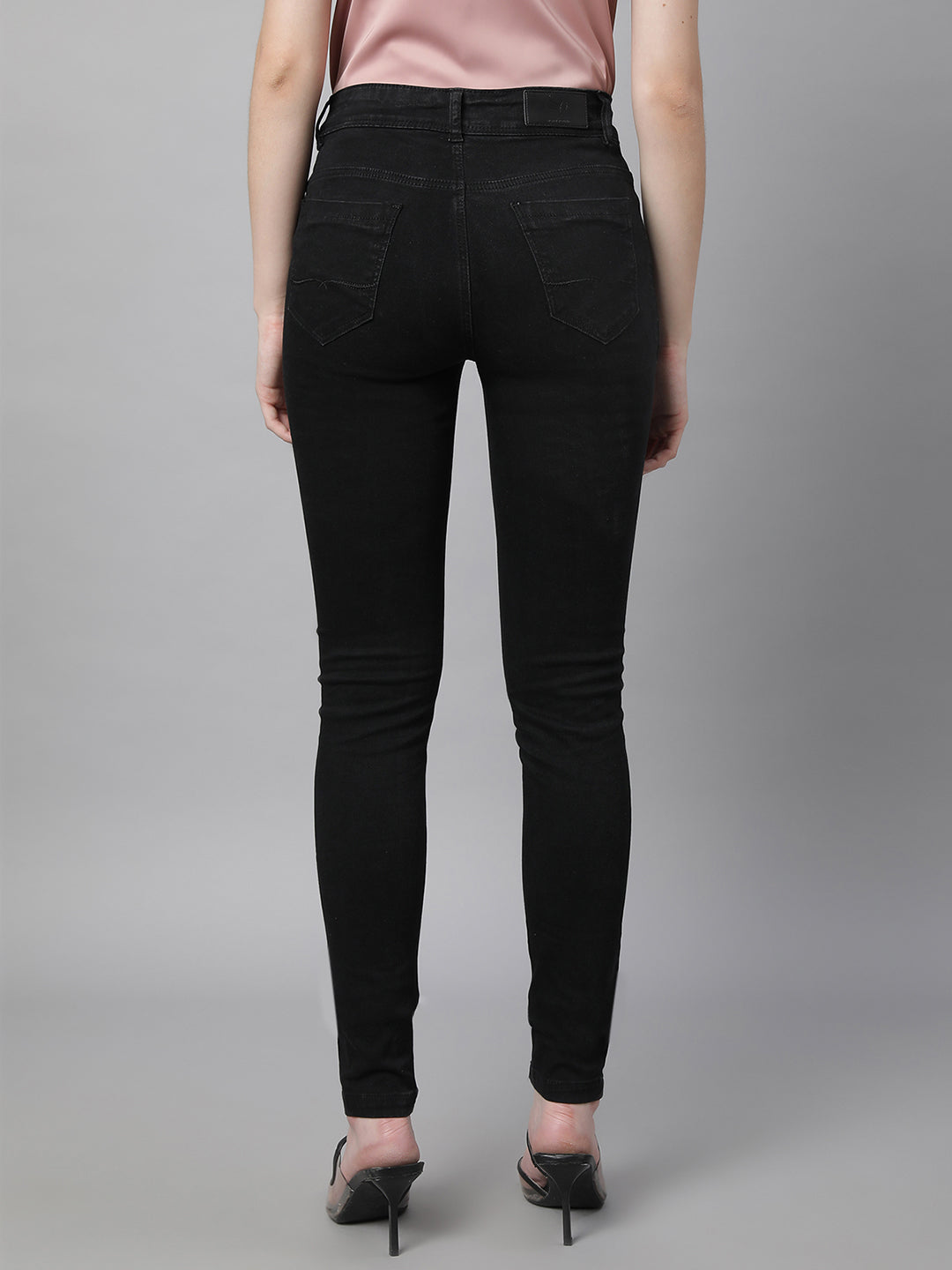Black High Rise Slim Fit Jeans - Global Republic