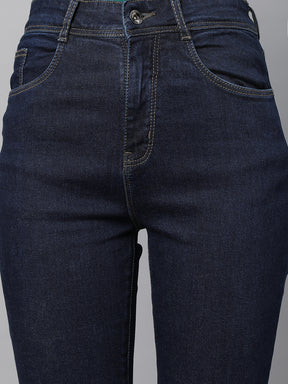 Women Raw Blue Bell-Bottom Ankle Length Jeans