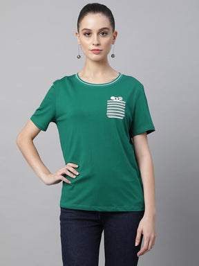 women green hosiery solid top