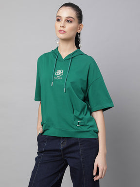 women olive hosiery solid top