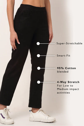 Black Straight Fit Suede Mid Rise Jegging