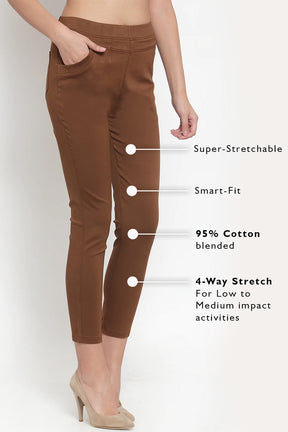 dark brown stretchable casual jeggings