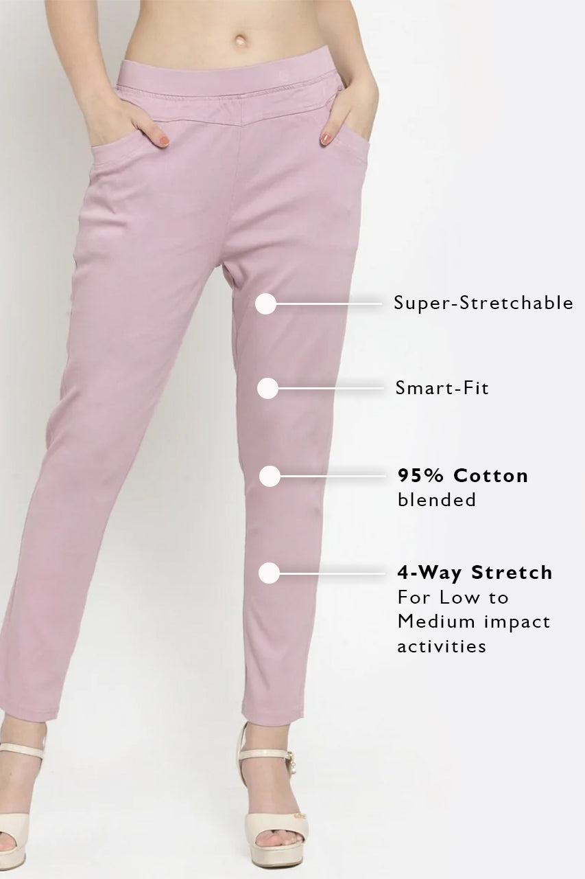 onion pink mid-rise casual jeggings